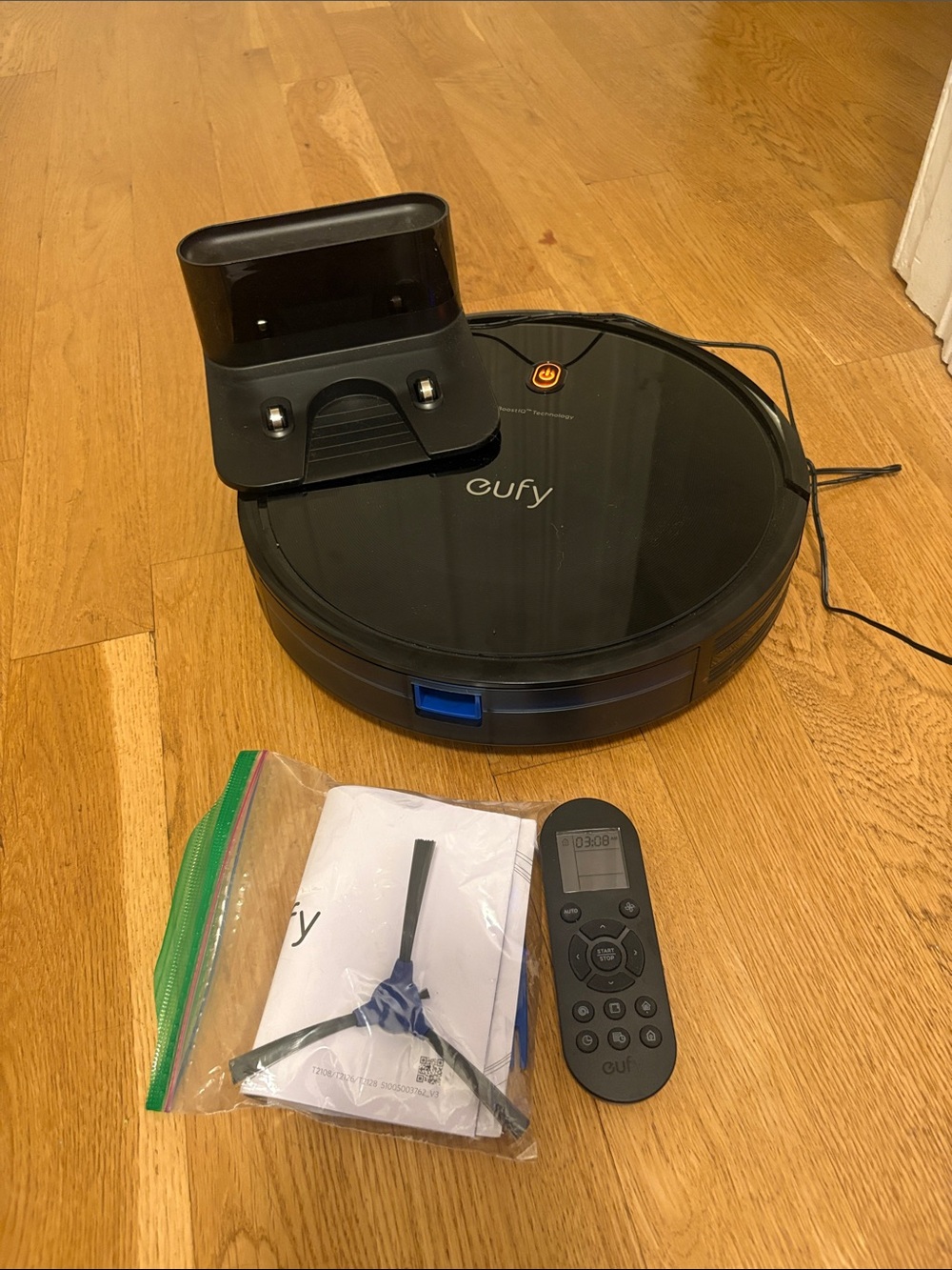 eufy Black Robotic Vacuum Cleaner with Remote Control